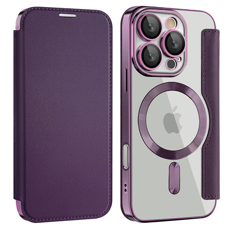 Husa de protectie Techsuit SmartMag Book compatibil cu iPhone 16 Pro Max, Mov