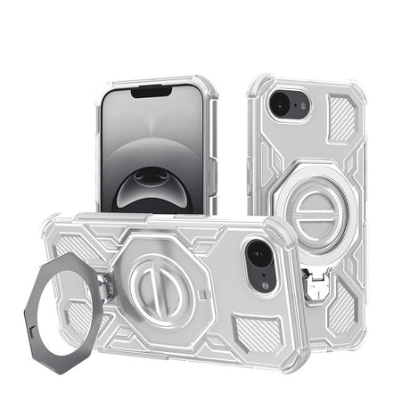 Husa de protectie Techsuit Carbon Shield PRO compatibil cu iPhone 16e / iPhone 17e, Alb Transparent