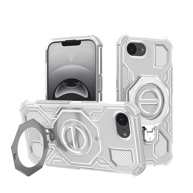 Husa de protectie Techsuit Carbon Shield PRO compatibil cu iPhone 16e / iPhone 17e, Alb Transparent
