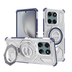 Husa de protectie Techsuit Carbon Shield PRO compatibil cu Motorola Edge 60 Pro, Albastru Transparent