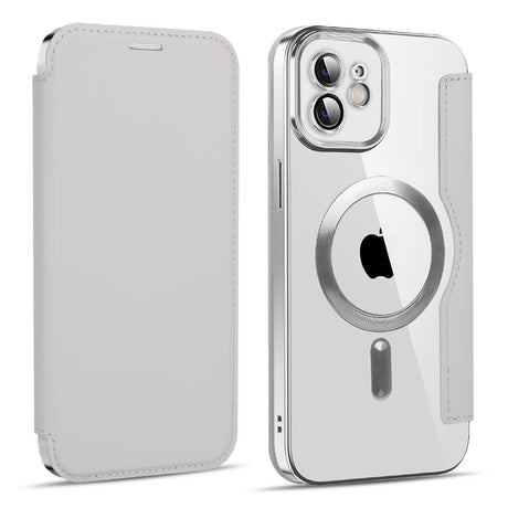 Husa de protectie Techsuit SmartMag Book compatibil cu iPhone 12, Gri