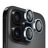 Folie de protectie Blueo Original Metal Frame Lens compatibil cu iPhone 13 Pro / iPhone 13 Pro Max, Albastru Deschis