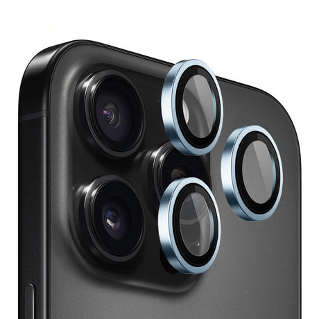 Folie de protectie Blueo Original Metal Frame Lens compatibil cu iPhone 13 Pro / iPhone 13 Pro Max, Albastru Deschis