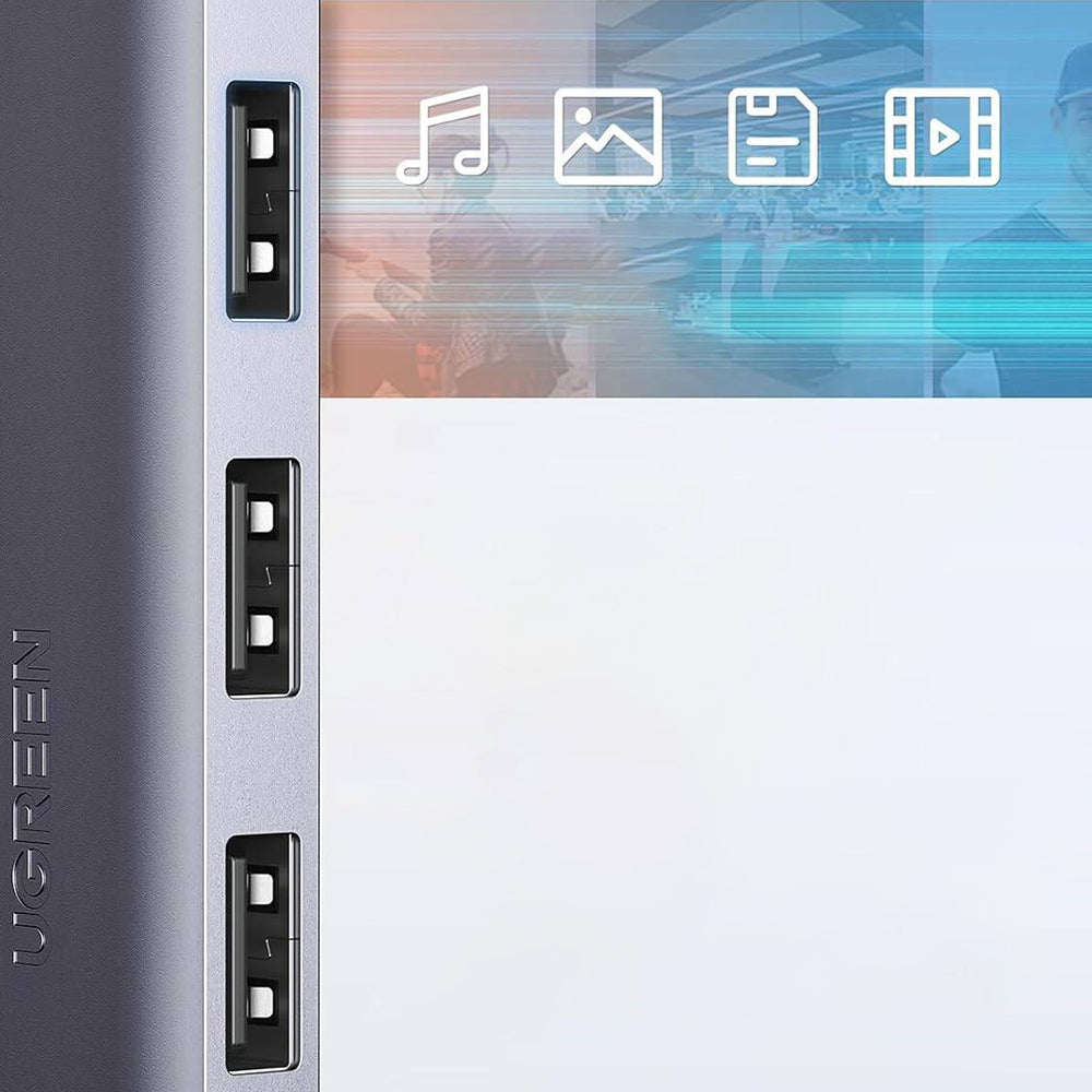 Hub/Dock Ugreen Docking Station CM512 (50985), USB to 4x USB3.0, 1x Micro-USB, Plug & Play, 5Gbps, 0.15m, Gri Spatial