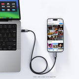 Cablu Ugreen L509 (45612), USB-C to USB-C, 5A, 100W, 0.5m, Nylon, Gri Spatial