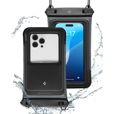 Spigen (set de 2) Waterproof Case A611P (ACS09348), IPX8, for Phone, max 6.9", Negru Mat