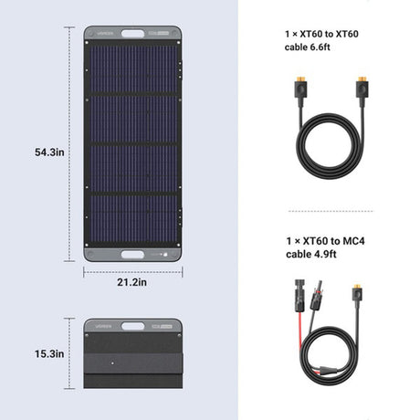 Gadget Ugreen Solar Panel SC100 (15113), Foldable, Adjustable, Daylight Meter Unit, 100W, 19V, Waterproof IP67, XT60, Negru
