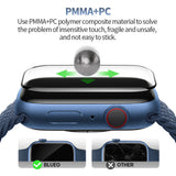Folie de protectie smartwatch Blueo High Molecule Screen Protector with Dust Removal Locator compatibil cu Apple Watch 7 / 8 (45mm), Negru