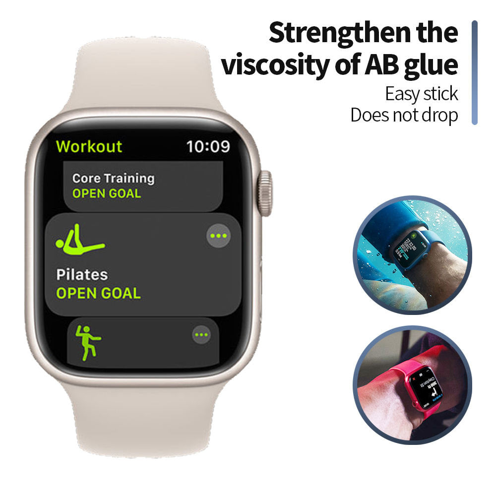 Folie de protectie smartwatch Blueo High Molecule Screen Protector with Dust Removal Locator compatibil cu Apple Watch 7 / 8 (45mm), Negru