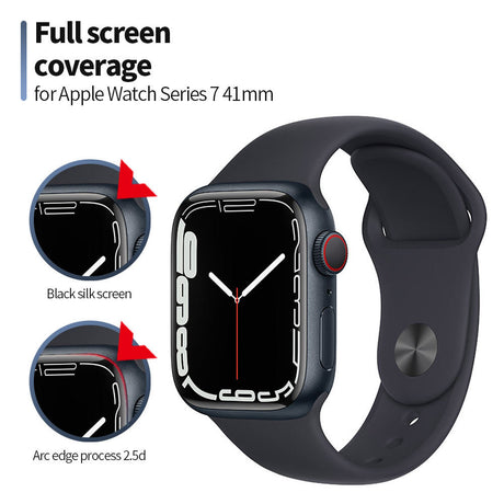 Folie de protectie smartwatch Blueo High Molecule Screen Protector with Dust Removal Locator compatibil cu Apple Watch 7 / 8 (45mm), Negru