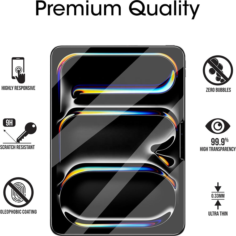 Husa de protectie tableta Blueo HD Tempered Glass compatibil cu iPad Pro 12.9 (2020 / 2021 / 2022), Transparent