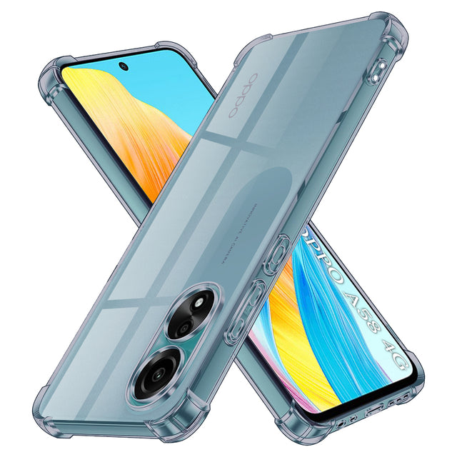 Husa de protectie Techsuit Shockproof Clear Silicone compatibil cu Oppo A58 4G, Negru Fumuriu