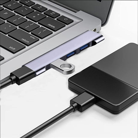 Hub/Dock Techsuit Docking Station ZenithDock 4 in 1 (H13), USB-C to 3x USB 2.0, 1x USB 3.0, Gri