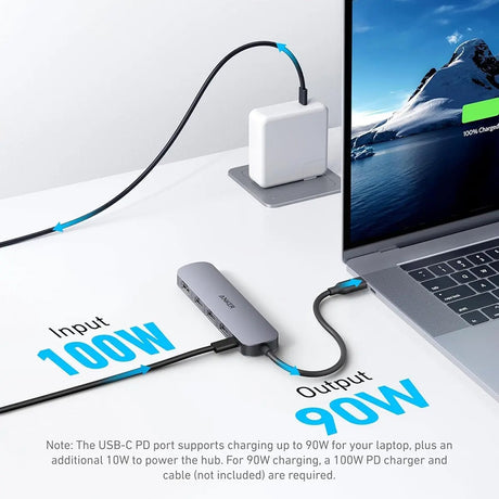 Hub/Dock Anker Docking Station (A8357HA0), 5-in-1, USB-C, 2x USB 2.0, 1x USB 3.0, 4K HDMI, 5Gbps, 90W, Negru