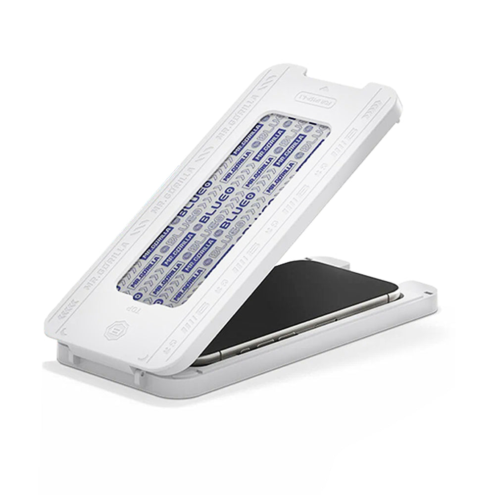 Folie de protectie Blueo Crystal Anti-Scratch Glass with Applicator compatibil cu iPhone 15 Pro Max, Negru