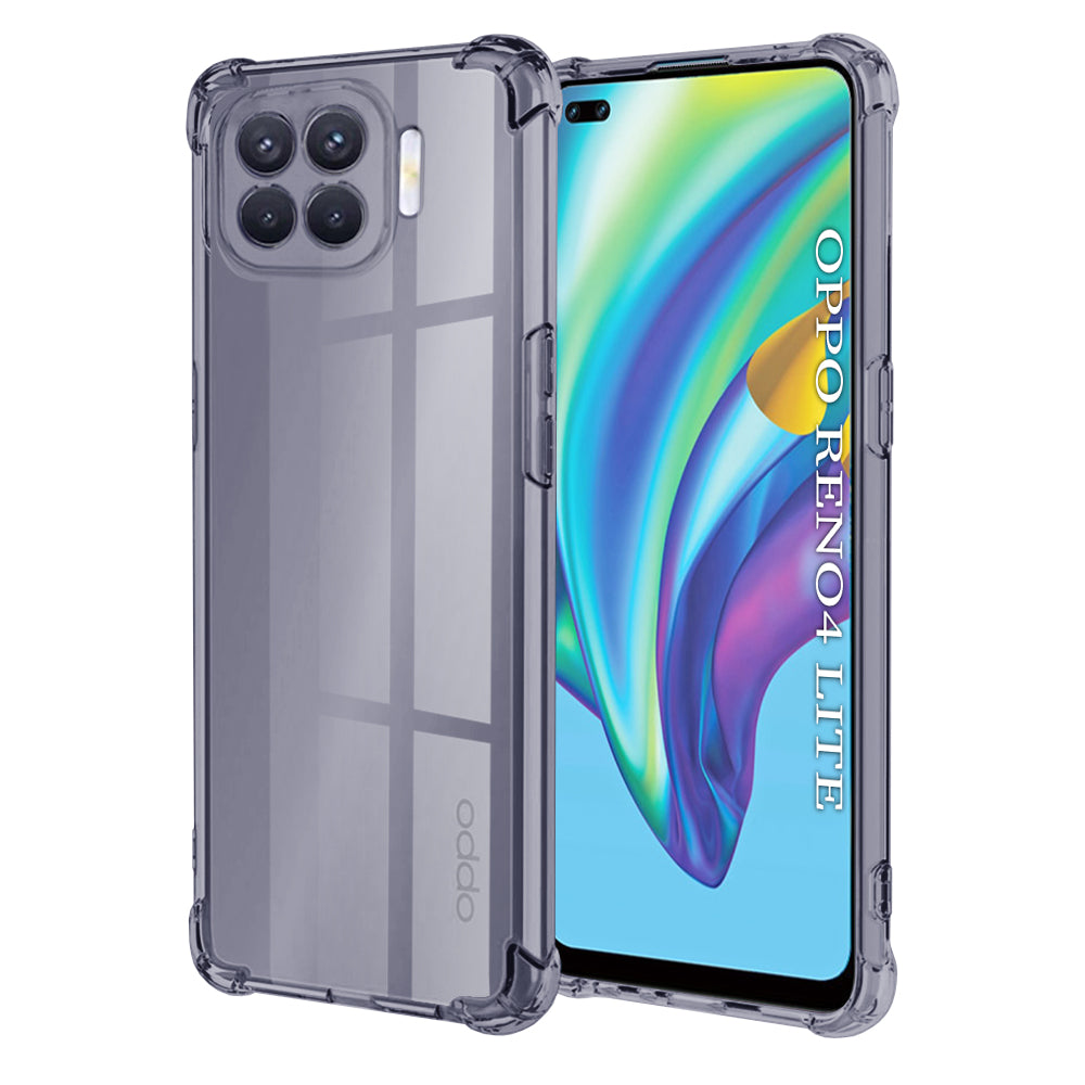 Husa de protectie Techsuit Shockproof Clear Silicone compatibil cu Oppo Reno4 Lite, Negru Fumuriu