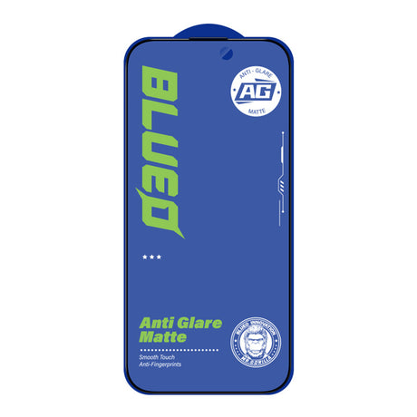 Folie de protectie Blueo Anti-Glare Matte Glass compatibil cu iPhone 13 / iPhone 13 Pro / iPhone 14 / iPhone 16e / iPhone 17e, Negru