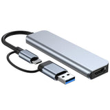 Hub/Dock Techsuit Docking Station DataBridge 5 in 1 (H7), USB, Type-C to USB 3.0, 2x USB 2.0, SD/TF Card, Gri