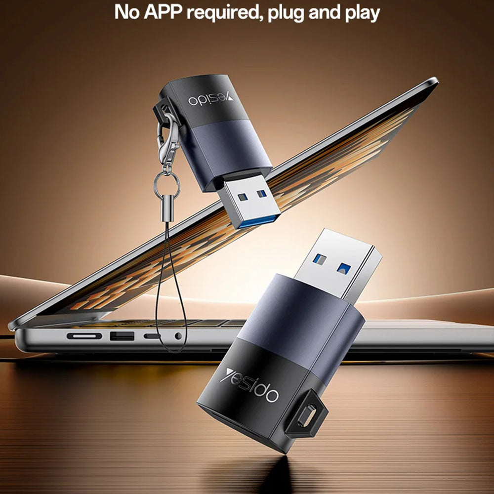 Stocare Yesido Card Reader (GS36), USB, High-speed, Aluminum Alloy, Support 1TB, Plug and Play, TF Card, Negru