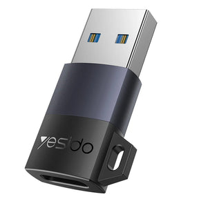 Adaptor Yesido OTG Adapter (GS34), USB3.0 Male to Type-C Female, 18W, Aluminum Alloy, Gri