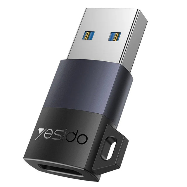 Adaptor Yesido OTG Adapter (GS34), USB3.0 Male to Type-C Female, 18W, Aluminum Alloy, Gri