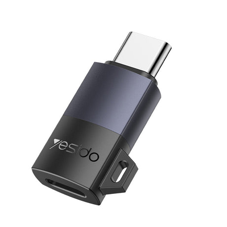 Adaptor Yesido OTG Adapter (GS28), Lightning to Type-C, 60W, Fast Charging, 480Mpb/s, Aluminum Alloy, Plug&Play, Gri