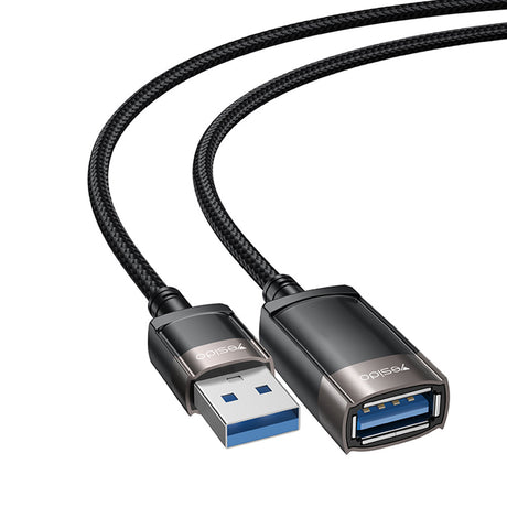 Adaptor Yesido Extension Adapter (GS26), USB 2.0, with 1.5m Cable, Braided, High-Speed Transmission, Gri