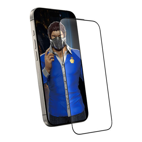 Folie de protectie Blueo Anti-Dust HD Glass with Applicator Pro compatibil cu iPhone 13 / iPhone 13 Pro / iPhone 14 / iPhone 16e / iPhone 17e, Negru