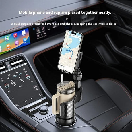 Suport Yesido 2in1 (C273), Cup Storage and Phone Mount, Flexible Viewing Angles, for 4.7 to 7.2inches Phones, Negru