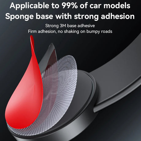 Suport Yesido with Wireless Charging (C314), for Dashboard, with Retractable Cable, Type-C, N52 Magnets, 15W, Negru