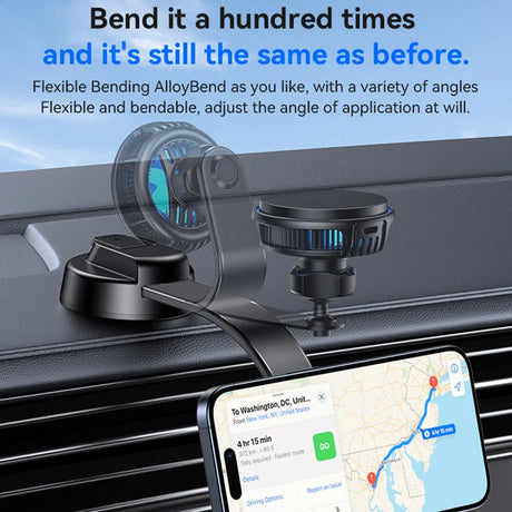 Suport Yesido with Wireless Charging (C311), for Dash, Semiconductor, Powerful Cooling, 2x Ambient Lights, 15W, Negru