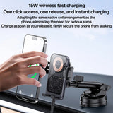 Suport Yesido with Wireless Charging (C307), for Dasboard, Electric Lock, Transparent Design, Smart Chip, 15W, Negru