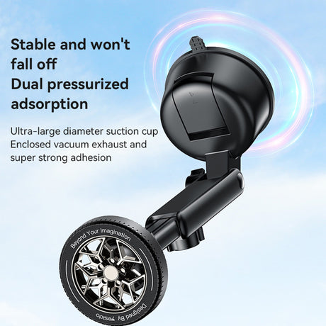 Suport Yesido (C266), Magnetic N52, for Dashboard, 360 Base, Telescopic Clamp Arm, Unique Design, 4.7-7.2 inch, Negru