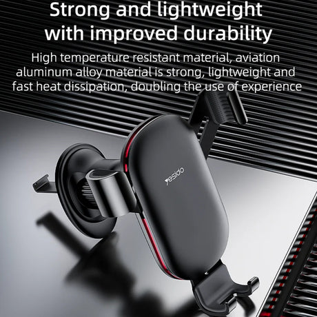 Suport Yesido (C243), for Air Vent, with Bionic Hawksbill Hook, Gravitational Lock, Negru