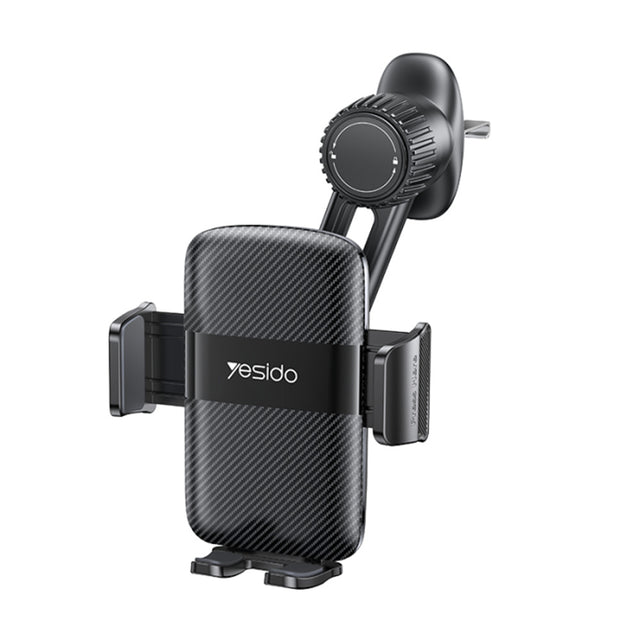 Suport Yesido (C242), for Air Vent, with Auto Extending Clip by Switch Button, Telescopic Arm, Negru