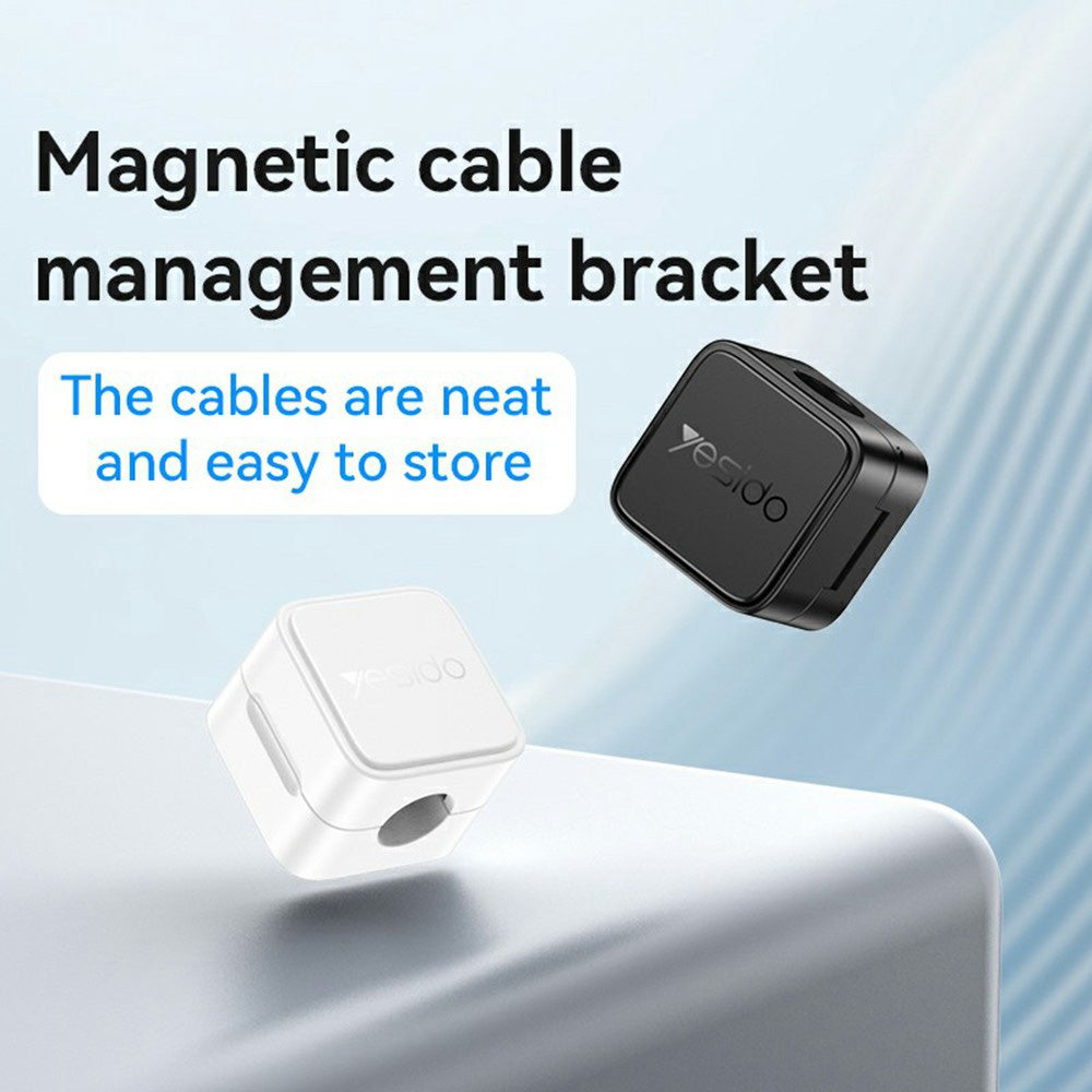 Cablu Yesido (set de 4) Organizer (C216BL), Magnetic Clips, Strong Adhesive, Mini Design, Negru