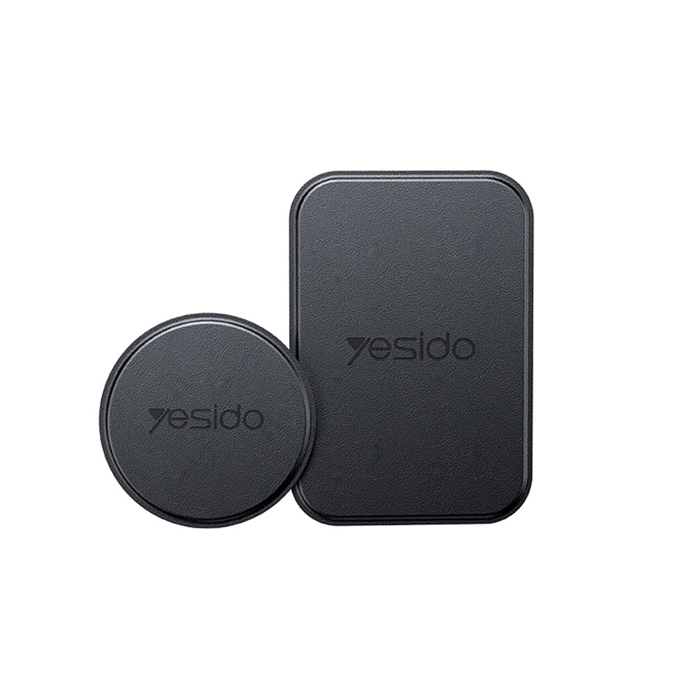 Suport Yesido (set de 2) Metal Plate (C207), Round + Rectangle Shapes, Leather Pattern, Universal, Negru