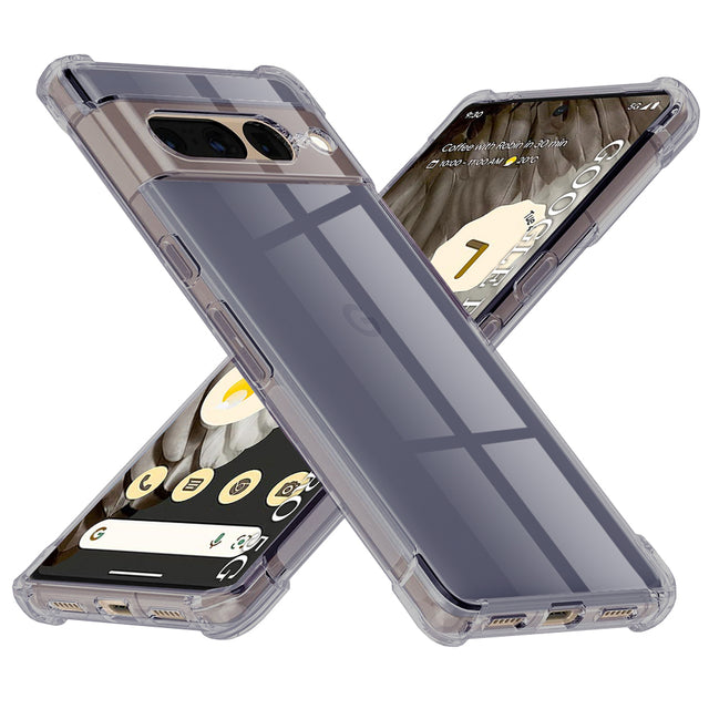 Husa de protectie Techsuit Shockproof Clear Silicone compatibil cu Google Pixel 7 Pro, Negru Fumuriu