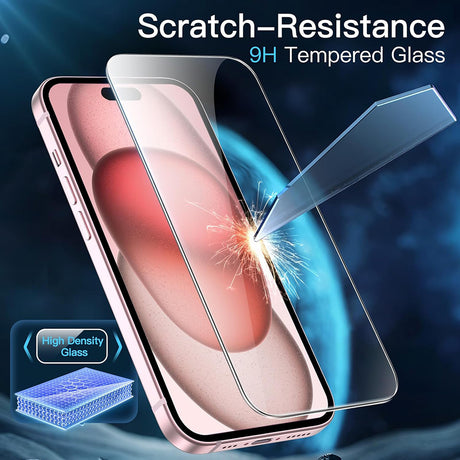 Folie de protectie ANANK 3D Curved (set de 10) compatibil cu iPhone 15, Transparent