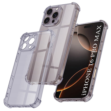 Husa de protectie Techsuit Shockproof Clear Silicone compatibil cu iPhone 16 Pro Max, Negru Fumuriu