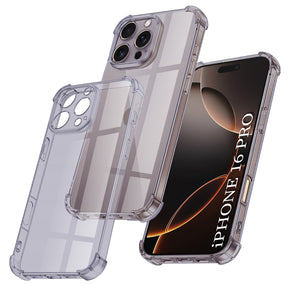 Husa de protectie Techsuit Shockproof Clear Silicone compatibil cu iPhone 16 Pro, Negru Fumuriu