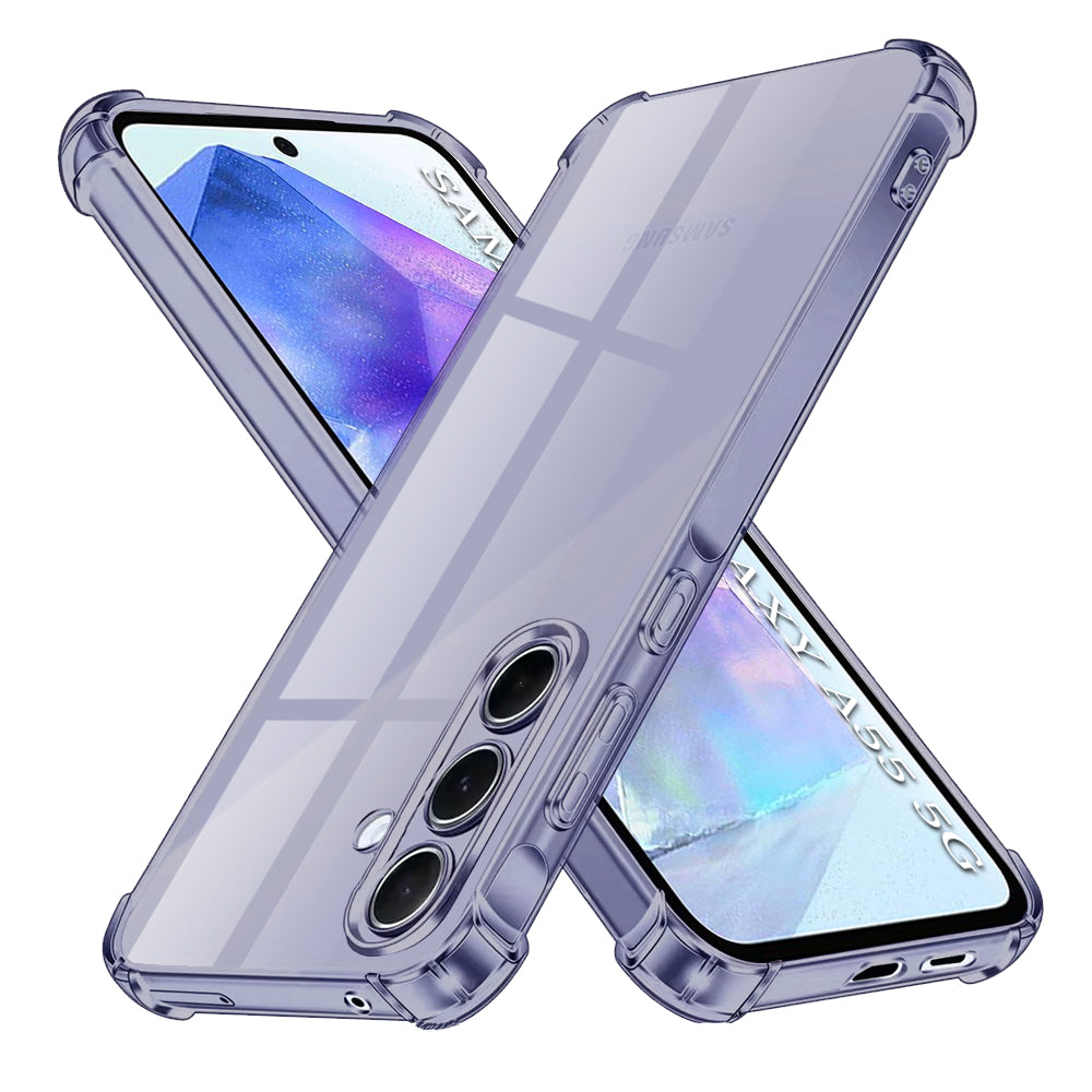 Husa de protectie Techsuit Shockproof Clear Silicone compatibil cu Samsung Galaxy A55 5G, Negru Fumuriu