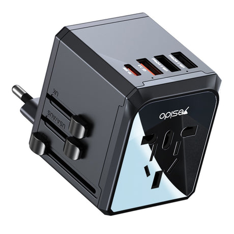 Adaptor Yesido Travel Type-C 3x USB (MC24), Negru