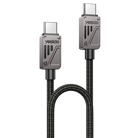 Cablu Yesido (CA196), Type-C to Type-C, Fast Charging, 480Mbps, PD60W, CarPlay Compatible, Zinc Alloy, 1.2m, Negru