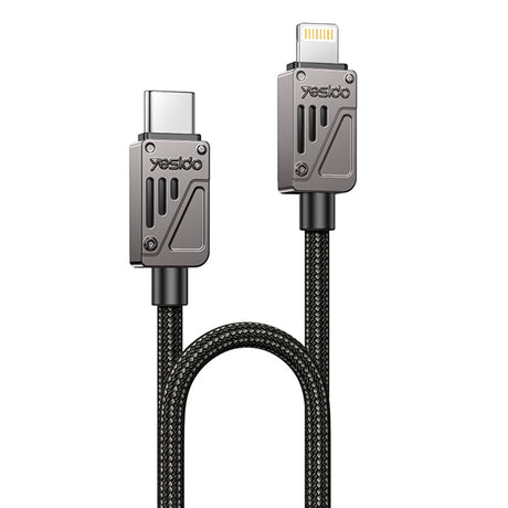 Cablu Yesido (CA195), Type-C to Lightning, Fast Charging, PD27W, CarPlay Compatible, Zinc Alloy, 1.2m, Negru