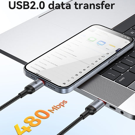 Yesido CA186 fekete USB-C–USB-C kábel