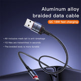 Cablu Yesido (CA129C), USB to Type-C, Fast Charge, 18W, 3A, 480Mbps, CarPlay Compatible, Aluminum Alloy, 1.2m, Negru