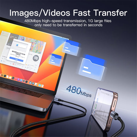 Cablu Yesido (CA129C), USB to Type-C, Fast Charge, 18W, 3A, 480Mbps, CarPlay Compatible, Aluminum Alloy, 1.2m, Negru