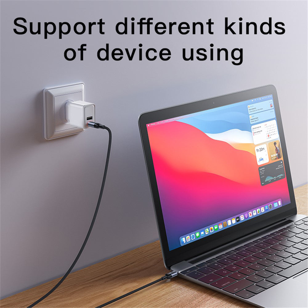 Cablu Yesido (CA181), Type-C to Type-C, Fast Charging, 60W, 3A, 480Mbps, Aluminum Alloy, 1.2m, Negru