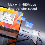 Cablu Yesido (CA181), Type-C to Type-C, Fast Charging, 60W, 3A, 480Mbps, Aluminum Alloy, 1.2m, Negru